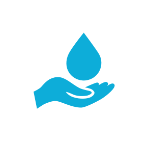 values icon of hand holding water droplet